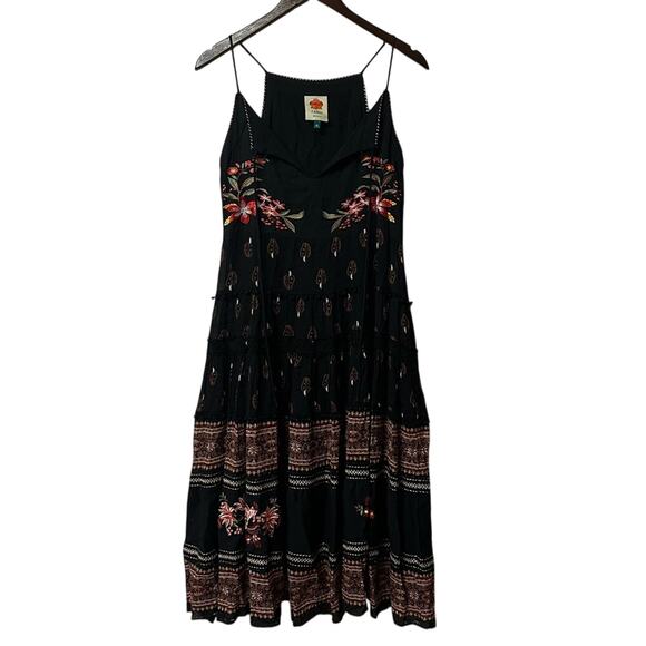 Farm Rio Winter Magic Midi Dress Magia Colorful Boho Size XS Wedding Embroidered - Picture 1 of 11